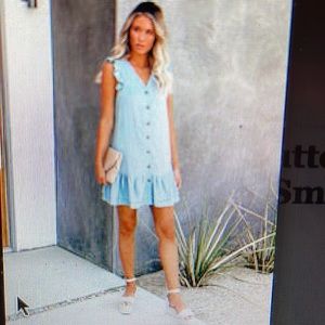 VICI Button Down Ruffle Dress